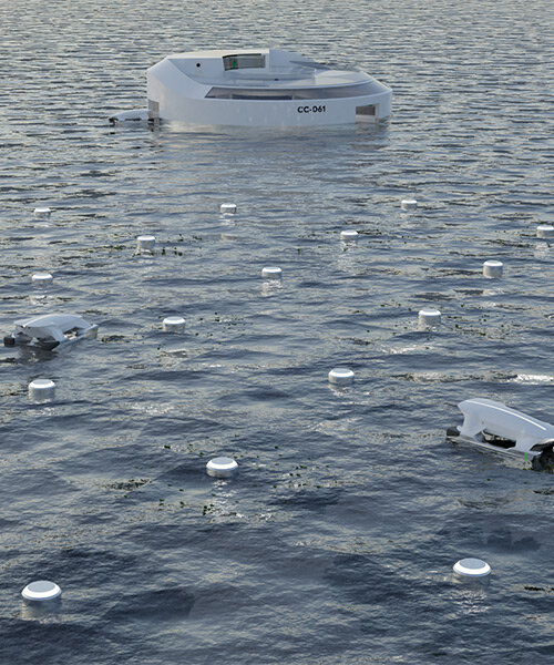 'cerberus' aquafarming vessel sails the waters autonomously to harvest algae