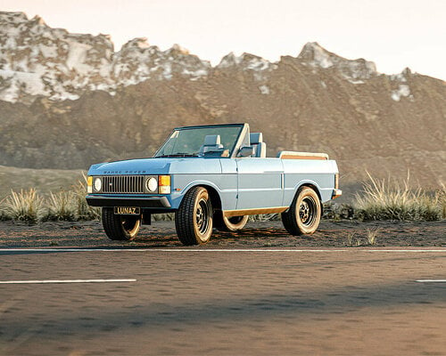 lunaz transforms classic range rover into fully electric open-top with maya blue exterior