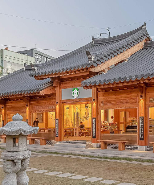 starbucks sets up shop in a century-old timber hanok in south korea